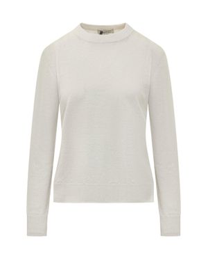 Max Mara Long Sleeve Knit Sweater - White