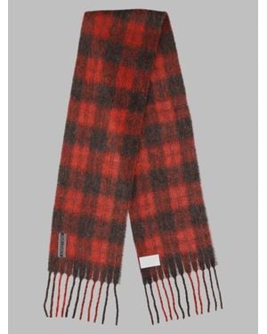 Our Legacy Plaid Fuzzy Alpaca Scarf - Red