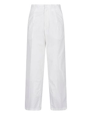 AURALEE Straight Leg Cotton Pants - White