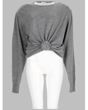 Magda Butrym 100% Wool Shell T-Shirt - Gray