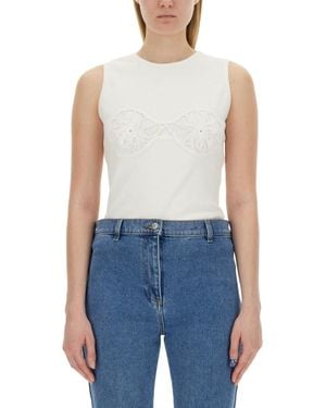 Magda Butrym Crochet T-Shirt Bra - Blue