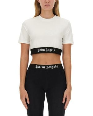 Palm Angels T-Shirt With Logo - White