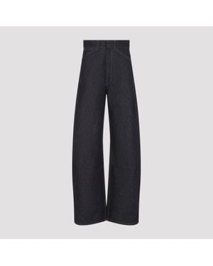 Lemaire High Waisted Curved Pants - Blue