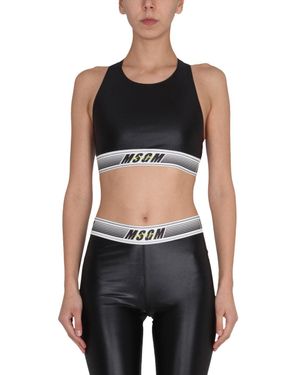 MSGM Activewear Top Polyamide Tops - Black