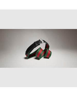 Gucci Web Stripe Leather Belt - Multicolor