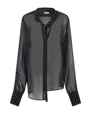 The Mannei Silk Shirt With Polka Dots - Black
