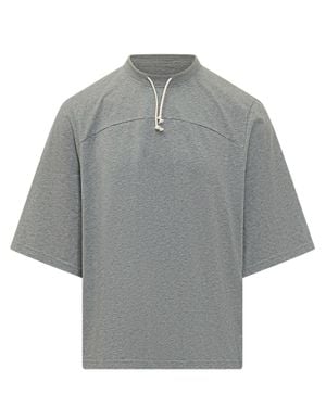 Mordecai Cord Band T-Shirt With Neck Drawstring - Gray