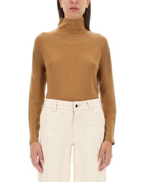 Kiton Smooth Cashmere-Silk Blend Turtleneck Shirt - White