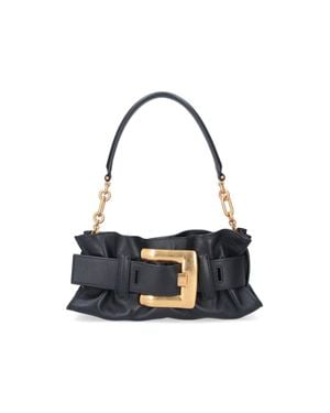 Balmain Calf Leather Elegant Shoulder Bag - White