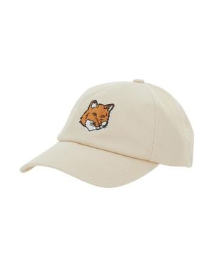 Maison Kitsuné Hat Fox Head - White