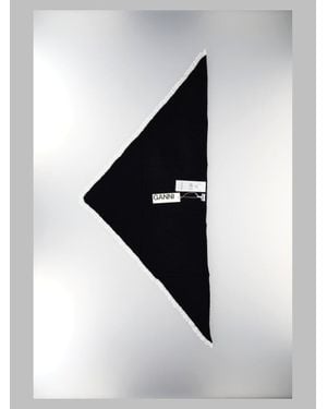 Ganni 100% Wool Scarf - Black