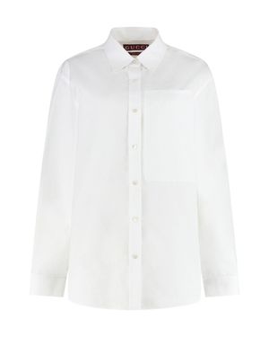 COUTR.COM Gucci Poplin Shirt With Logo - White
