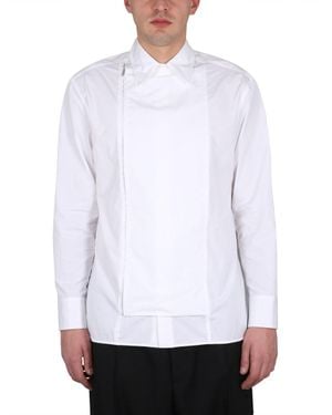 Jil Sander Asymmetrically Zippered Casual Shirt - White