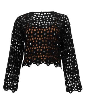Michael Kors Crochet Top - Black