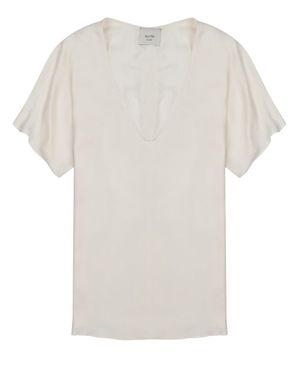Alysi Silk Twill Blouse - White