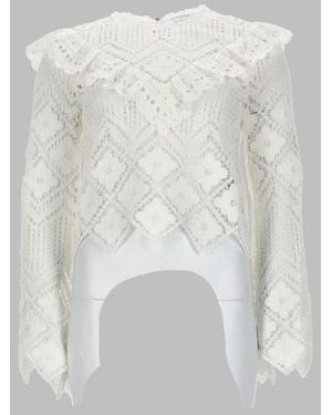 Self-Portrait Elegant Top - White