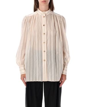 Chloé Silk-Cotton Polo Top For - Natural