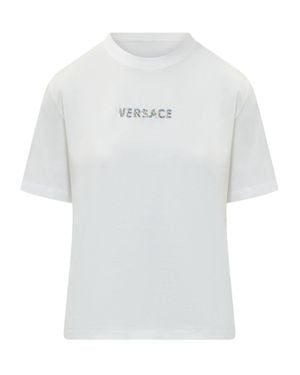 Versace Logo Graphic T-Shirt - White