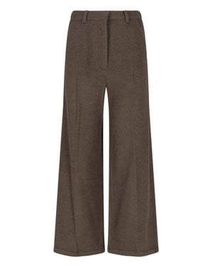 Low Classic Wide-Leg Tailored Pants - Brown