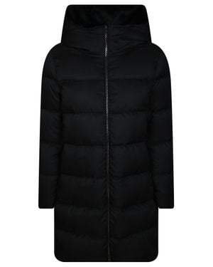 Herno A-Shape Faux Fur Outerwear Jacket - Black