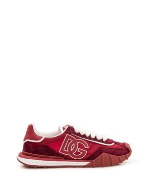 Dolce & Gabbana Veal Leather Low-Top Sneakers - Red