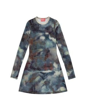 DIESEL Skinny Fit Crew Neck Dress - Blue