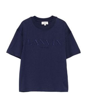 Lanvin Short Sleeve Logo Tee For Boys - Blue