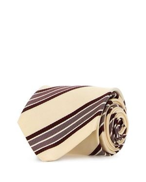 Dries Van Noten Embroidered Silk Tie - Natural
