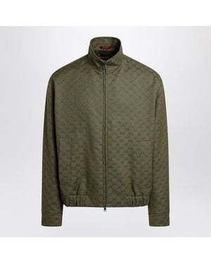Gucci Zip Front Bomber Jacket - Green