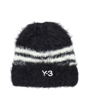 Y-3 Fuzzy Knit Beanie - Black