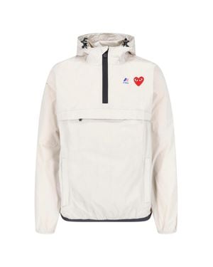 COMME DES GARÇONS PLAY Play-Style Heart Logo 100% Nylon Light Jacket - White