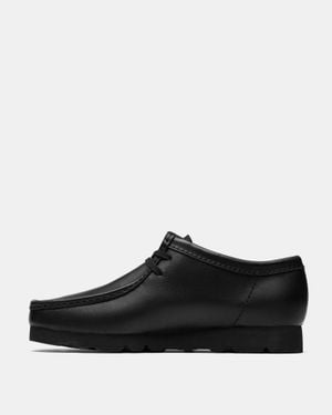 Clarks Wallabee Gtx Leather Moccasin Boots - Black