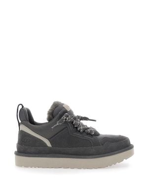 UGG Lowmel Leather-Lined Laceless Sneakers With Rubber Sole - Gray