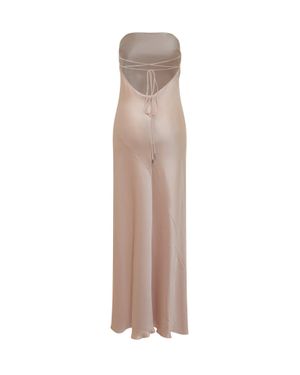 Pinko Elegant Mini Satin Suit Dress - Natural