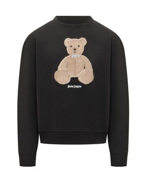 Palm Angels Mini Comfort Sweatshirt With Iconic Design - Black
