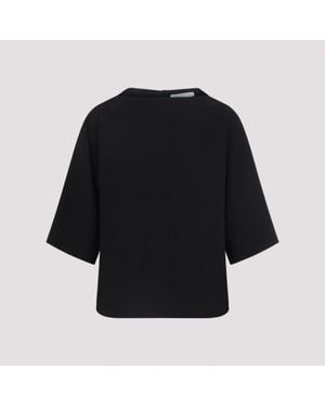 Studio Nicholson Bascom Short-Sleeve Back-Button Top - Black