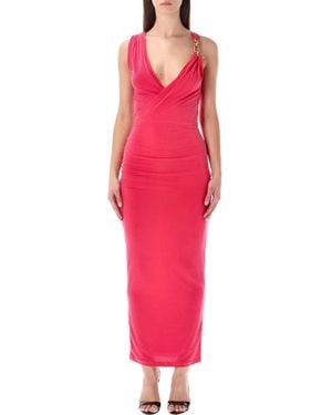 Balmain Draped Long Dress - Pink