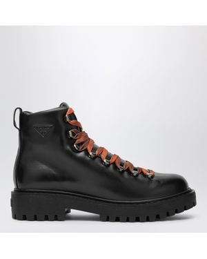 Prada Lace-Up Ankle Boots - Black