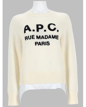A.P.C. A. P.C. 100% Virgin Wool Sweatshirt (Fall/Winter 2026) - Natural