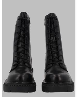 Ash Sleek Ankle Boots With Cutout Detail - Black