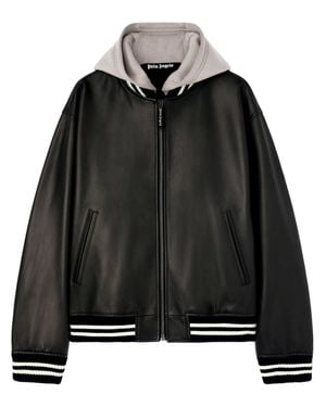 Palm Angels Curved Logo Bomber Jacket - Black