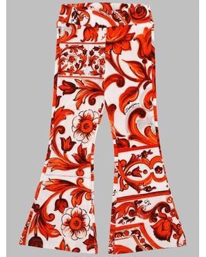Dolce & Gabbana Girls' Cotton-Blend Stretch Pants For Fw26 - Red