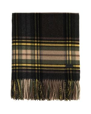 Saint Laurent Check Pattern Scarf - Black