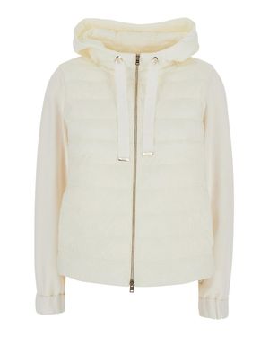 Herno Down Jacket With Drawstring Hood And Quilted Design - White