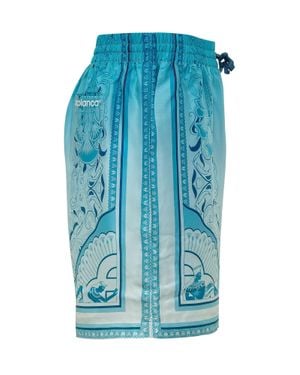 CASABLANCA Luxurious Silk Mini Shorts - Blue