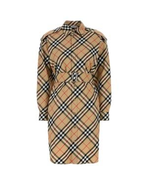 Burberry Embroidered Cotton Shirt Dress - Multicolor