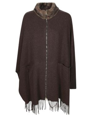 Herno Cape Wrap Coat - Brown