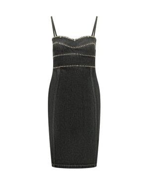 Versace Chic Mini Suit Dress With Unique Accent Details - Black