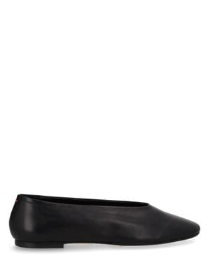 Aeyde Nappa Leather Pointed Toe Flats - Black