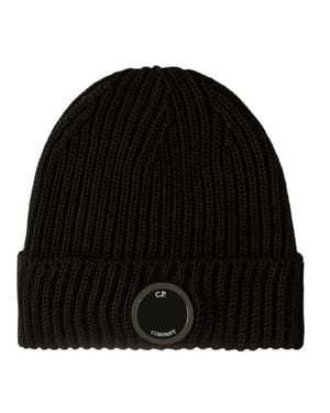 C.P. Company Lens Knit Beanie - Black